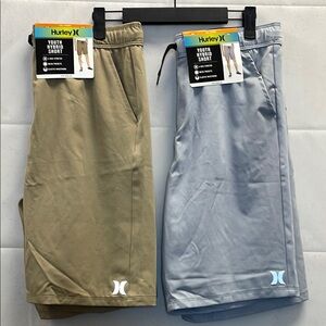 Hurley Youth Hybrid Shorts, Khaki and Gray, 2/Pack, (XXL 18/20)
